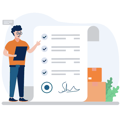 Illustration of worker using Trello checklist